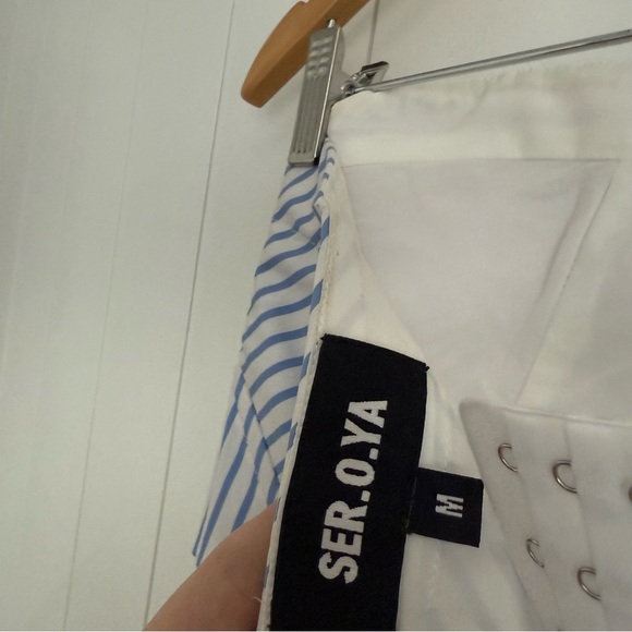 SER.O.YA Melanie Corset Top Light Blue Stripe - Picture 4 of 5